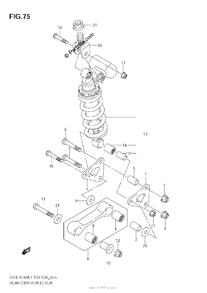 Diagrama de REAR CUSHION LEVER