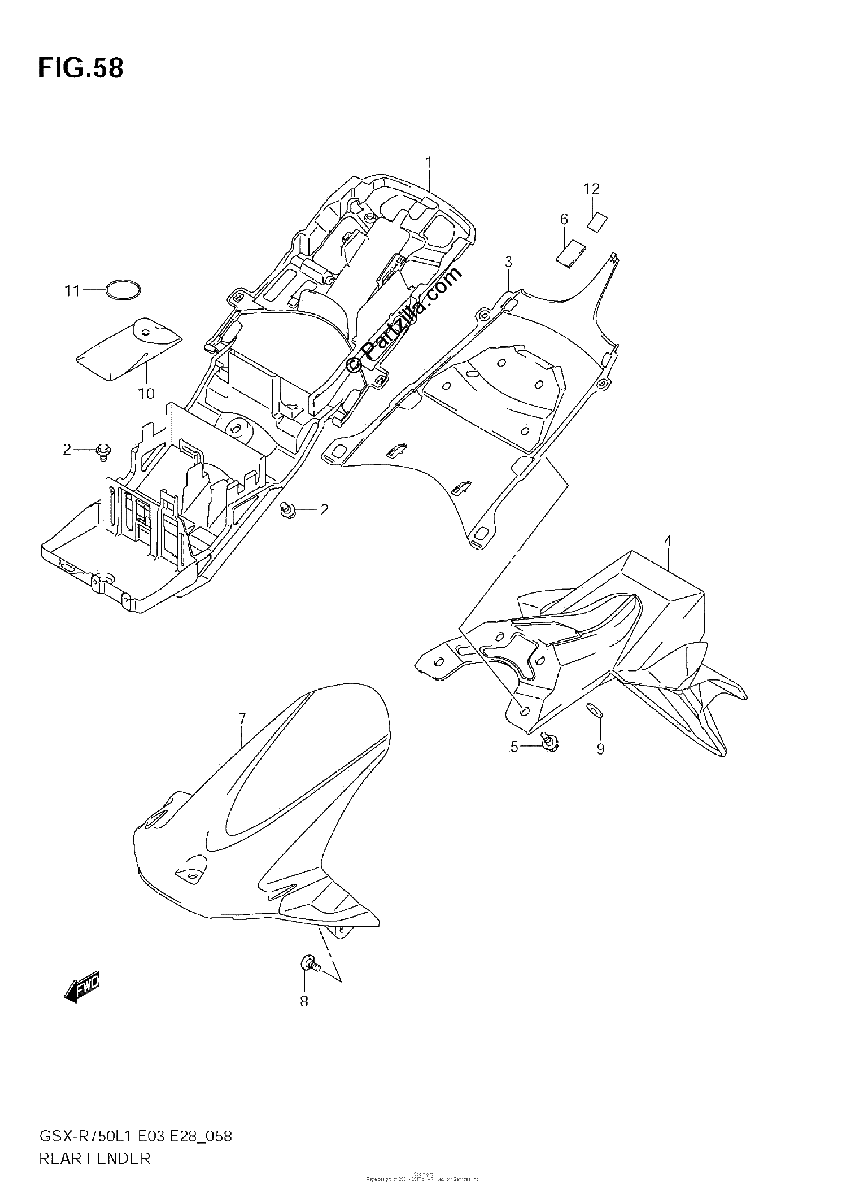 Diagrama de REAR FENDER