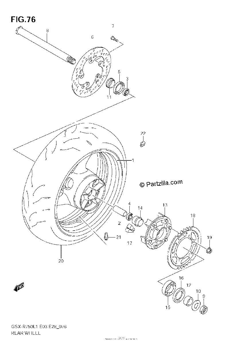 Diagrama de REAR WHEEL