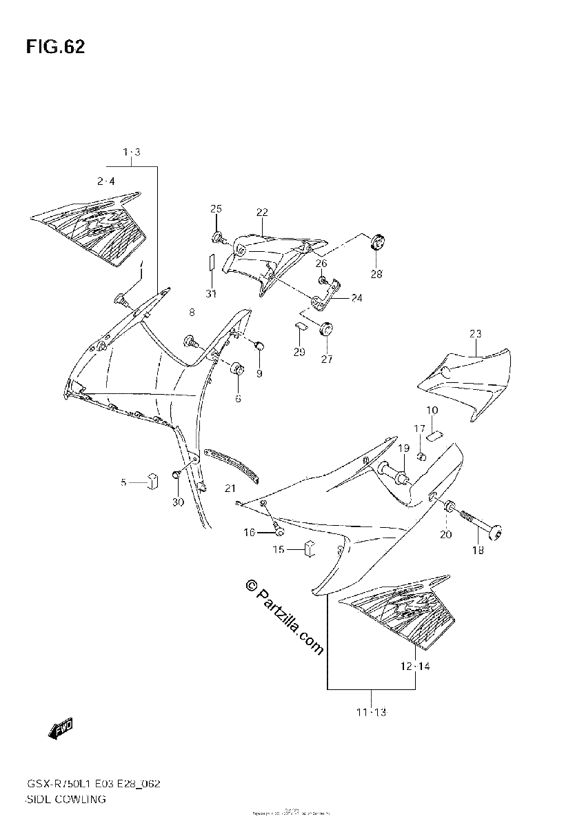 Diagrama de SIDE COWLING