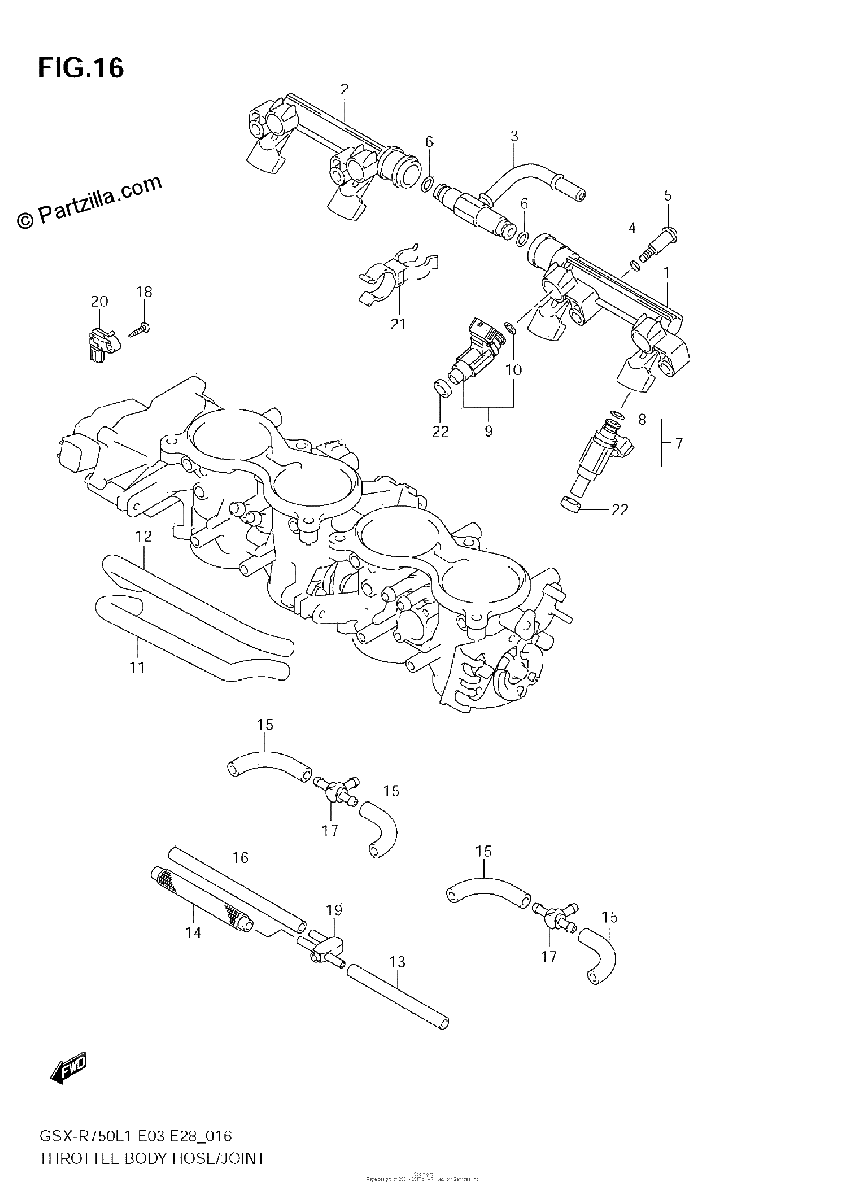Diagrama de THROTTLE BODY HOSE JOINT E28