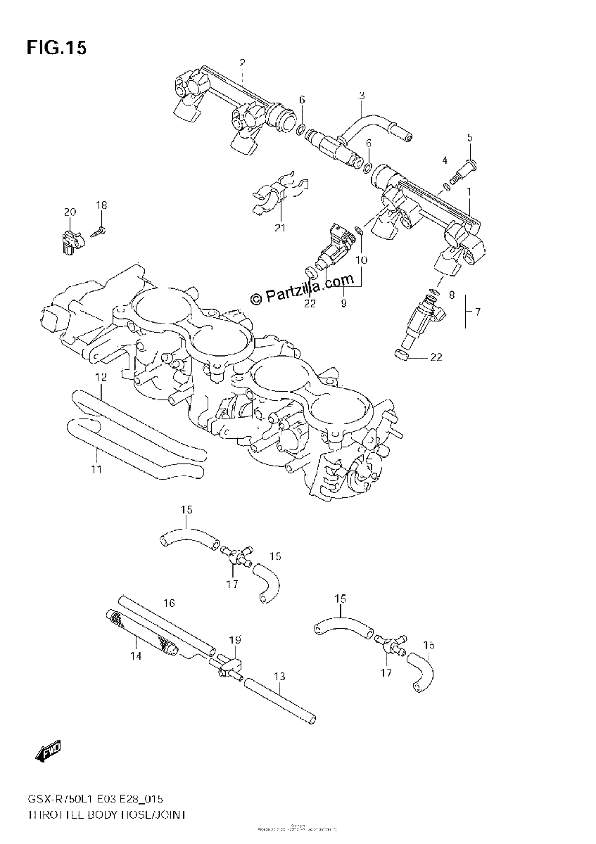 Diagrama de THROTTLE BODY HOSE JOINT E3