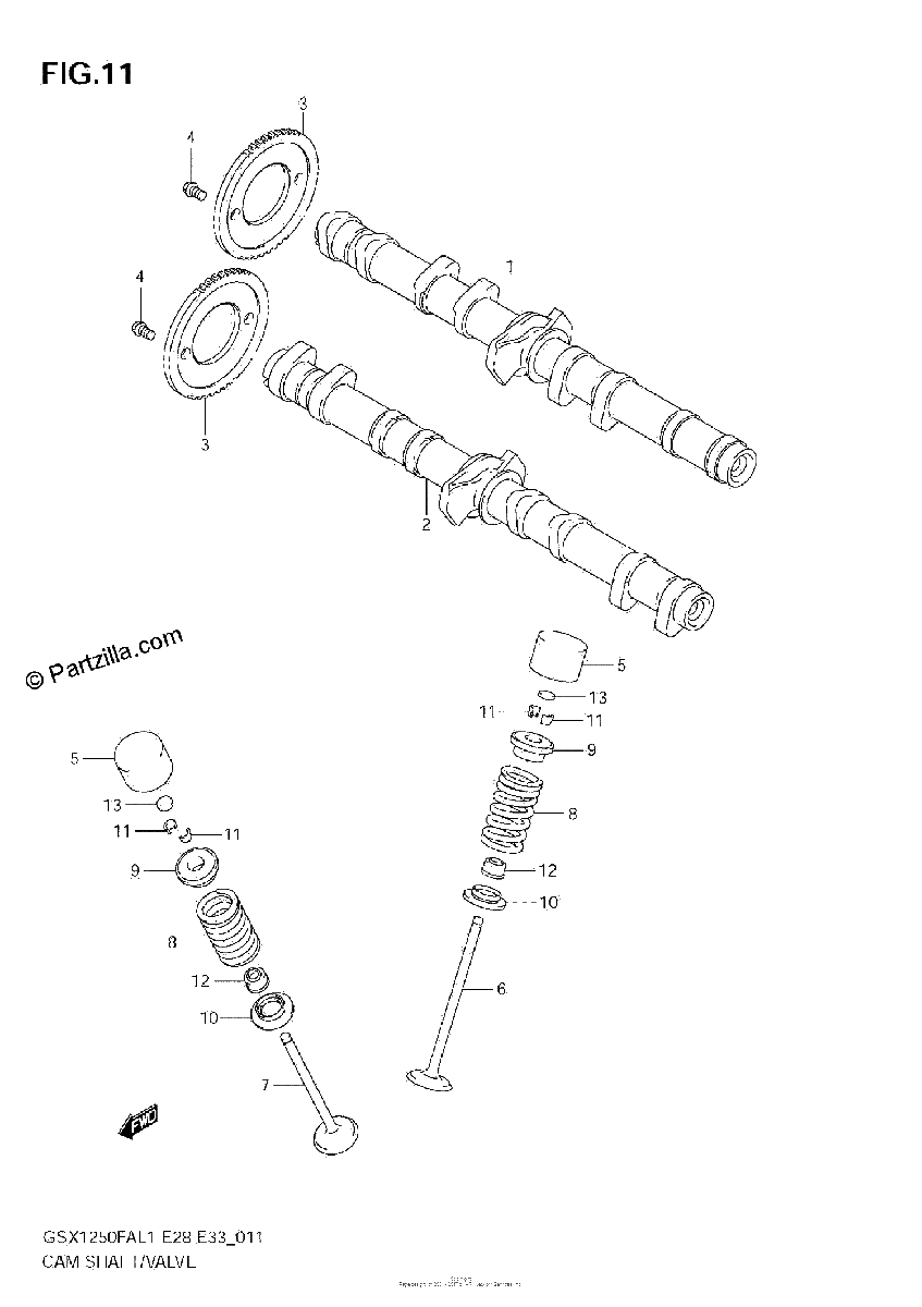 Diagrama de CAM SHAFT VALVE