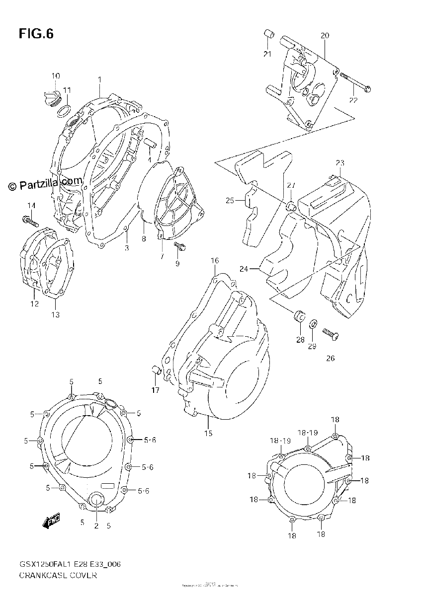 Diagrama de CRANKCASE COVER
