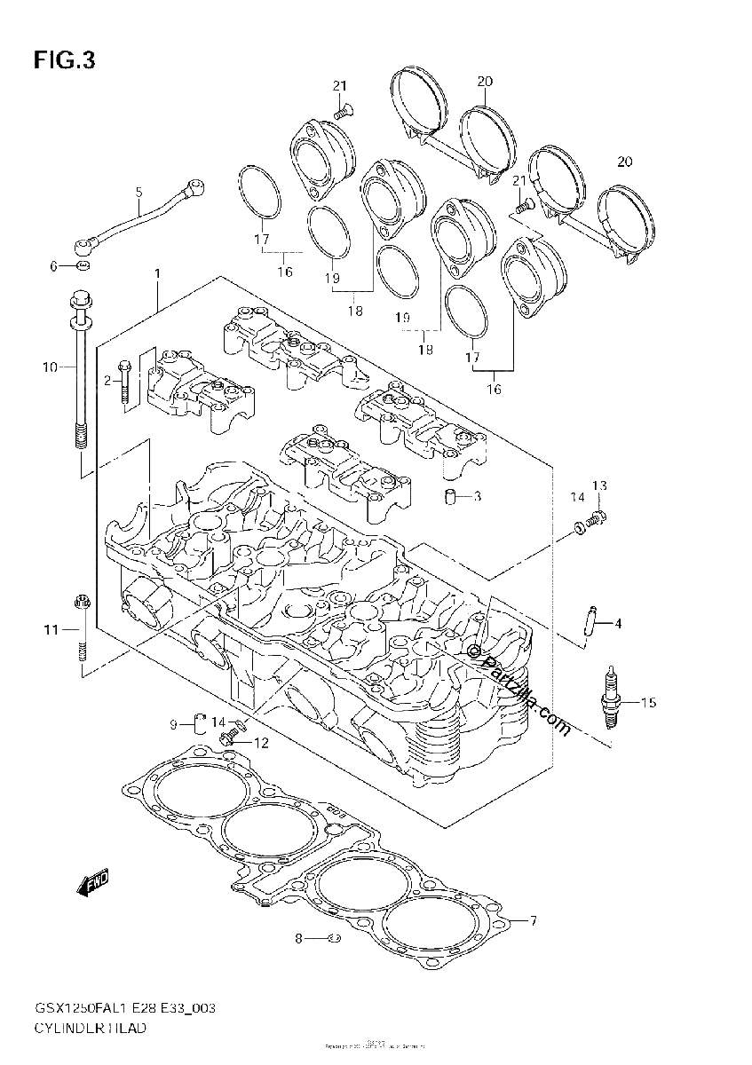 Diagrama de CYLINDER HEAD