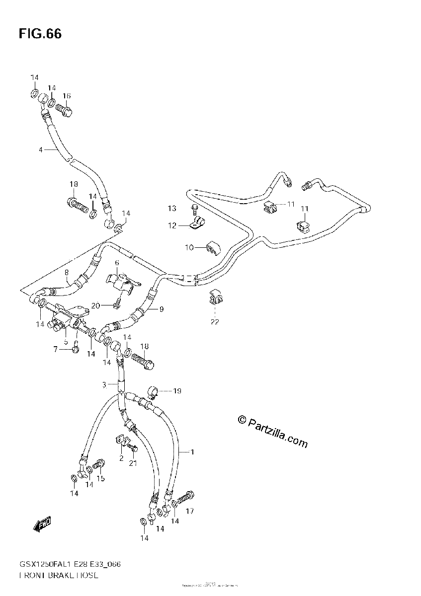 Diagrama de FRONT BRAKE HOSE