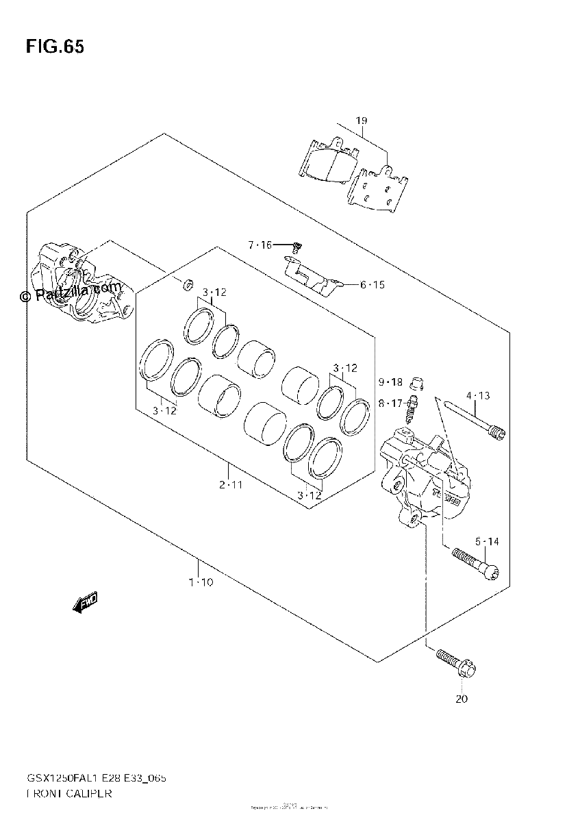 Diagrama de FRONT CALIPER