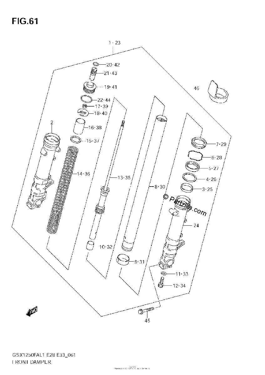 Diagrama de FRONT DAMPER