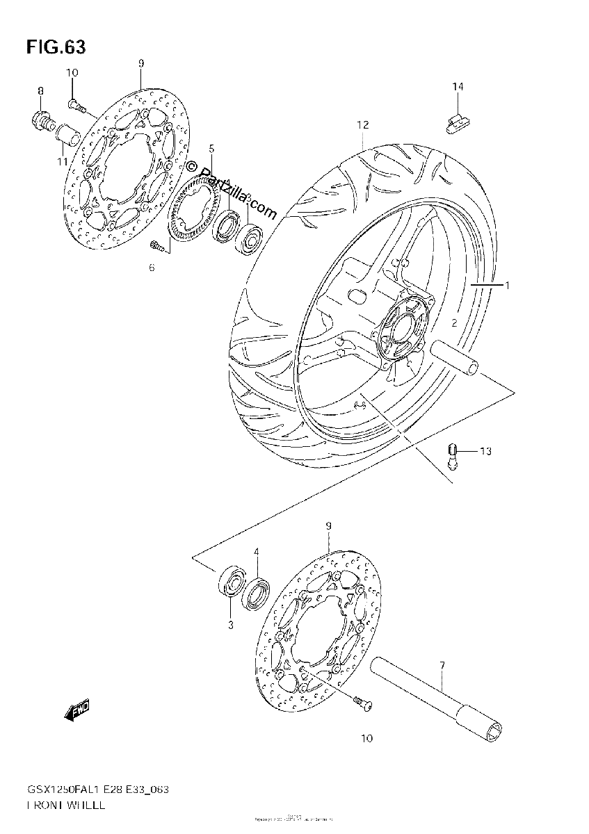 Diagrama de FRONT WHEEL