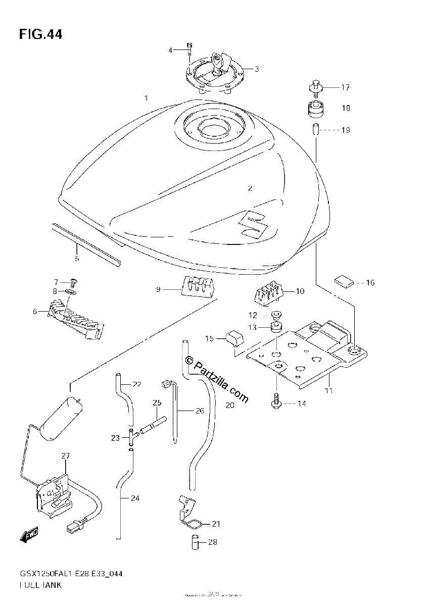 Diagrama de FUEL TANK E28
