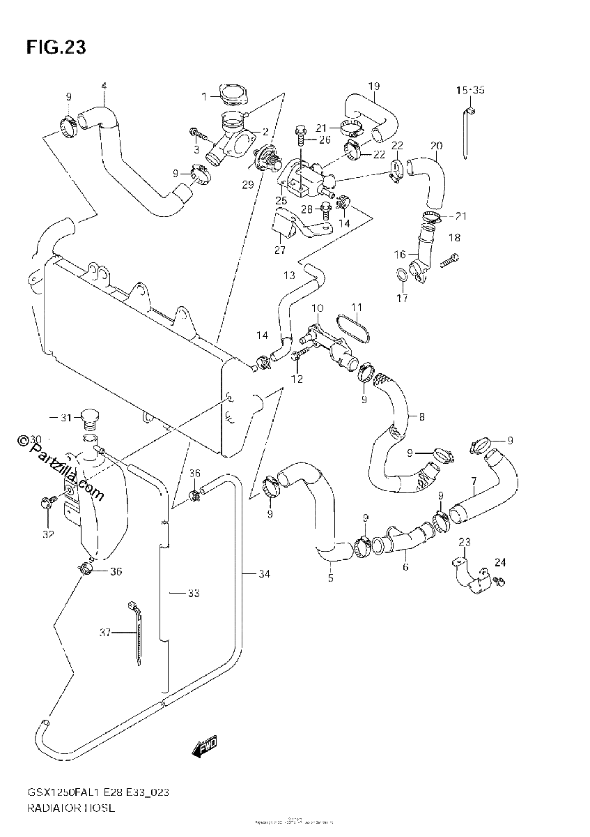 Diagrama de RADIATOR HOSE
