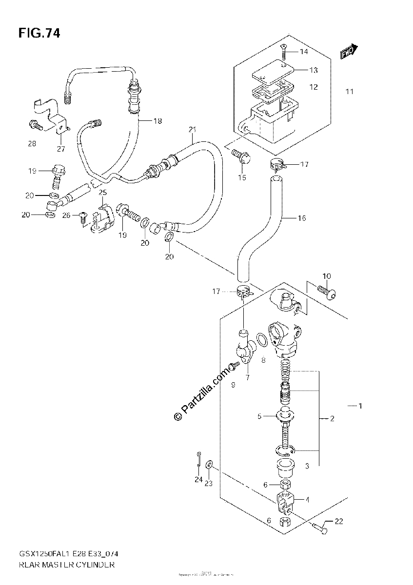 Diagrama de REAR MASTER CYLINDER