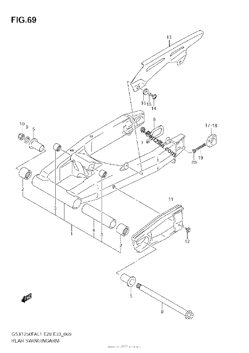 Diagrama de REAR SWINGINGARM