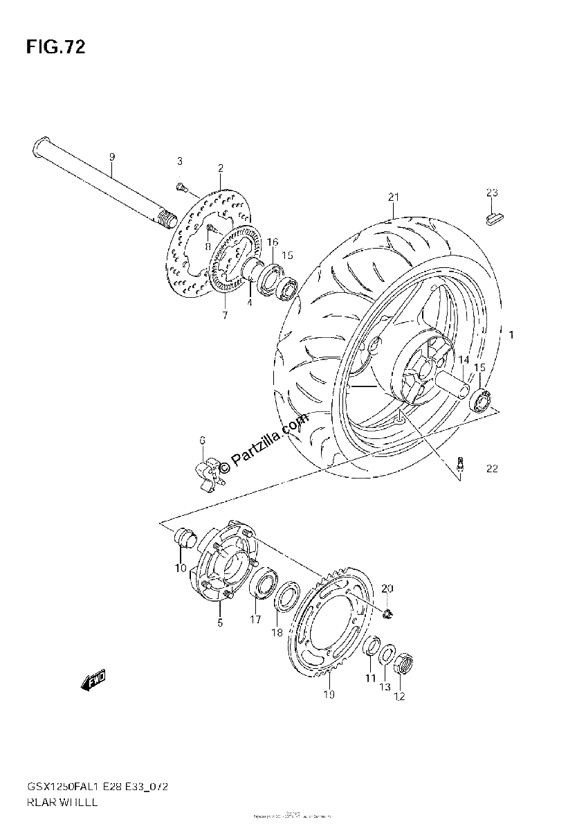 Diagrama de REAR WHEEL