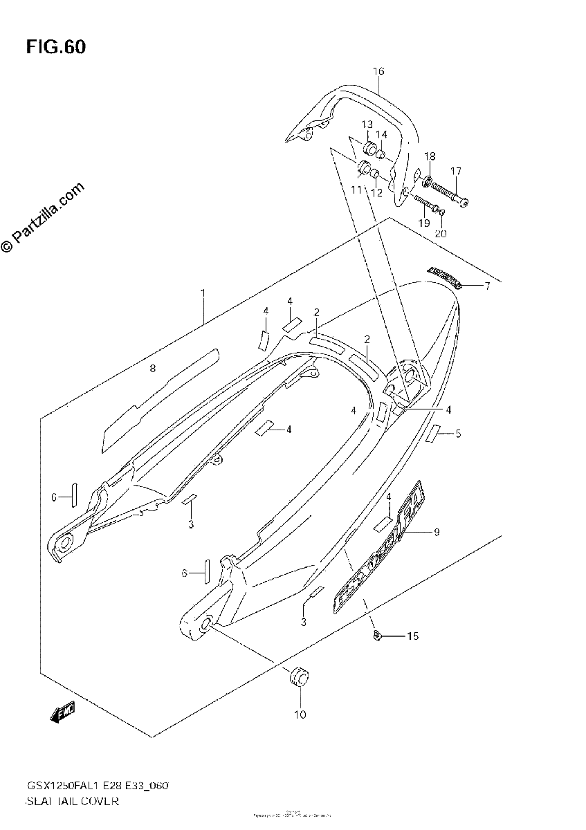 Diagrama de SEAT TAIL COVER
