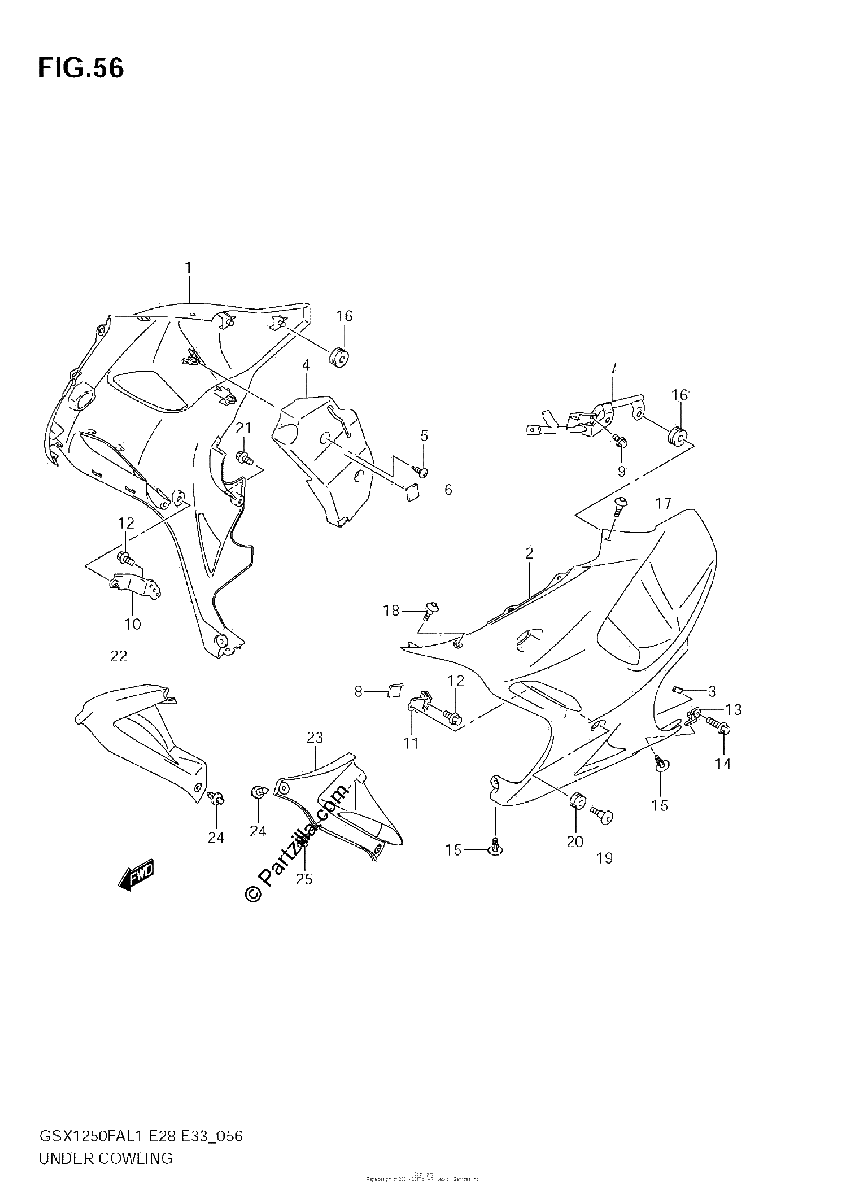 Diagrama de UNDER COWLING E33
