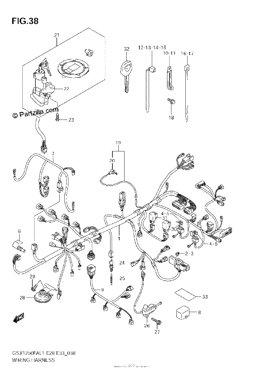 Diagrama de WIRING HARNESS E28