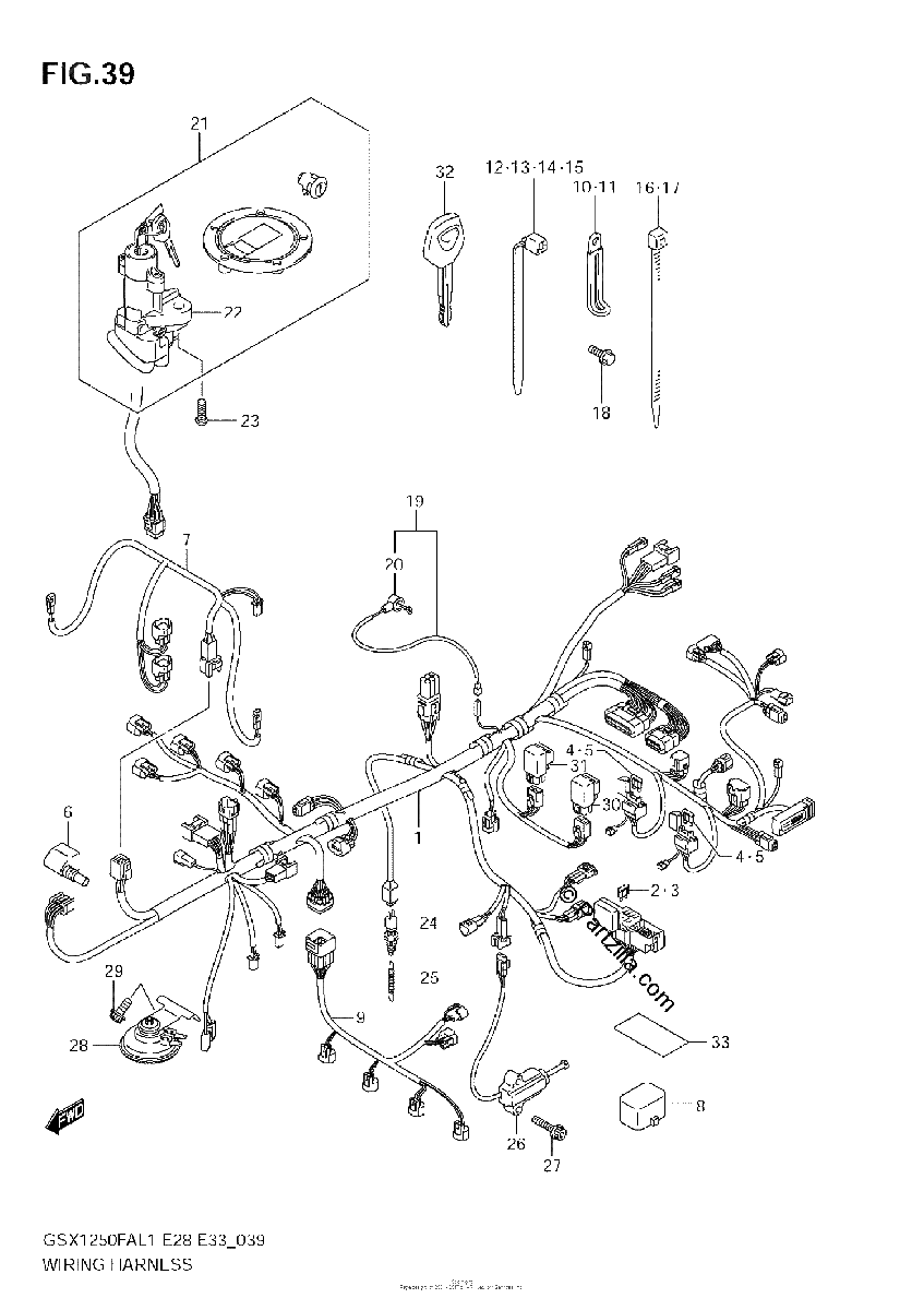 Diagrama de WIRING HARNESS E33