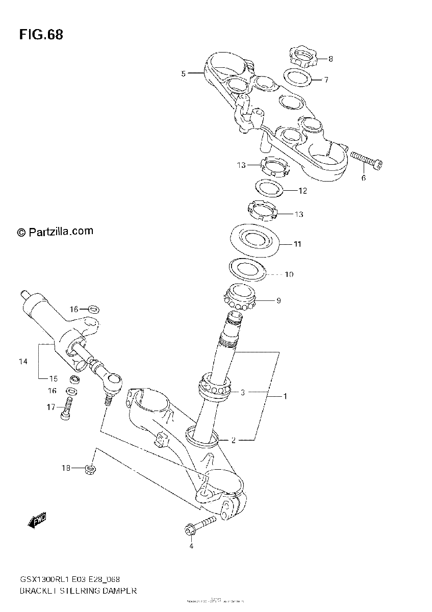 Diagrama de BRACKET STEERING DAMPER