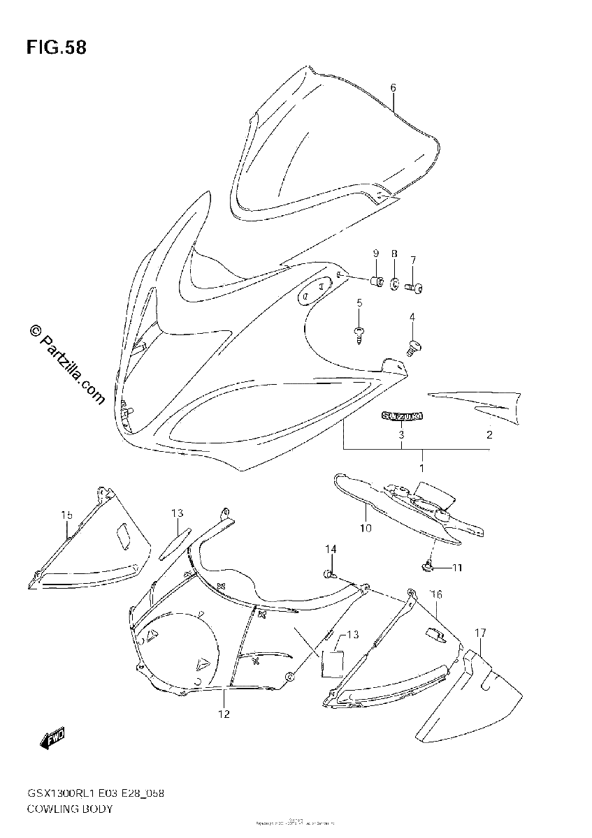 Diagrama de COWLING BODY