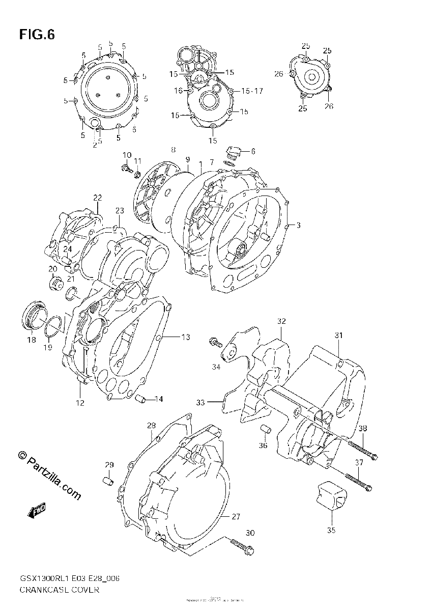 Diagrama de CRANKCASE COVER