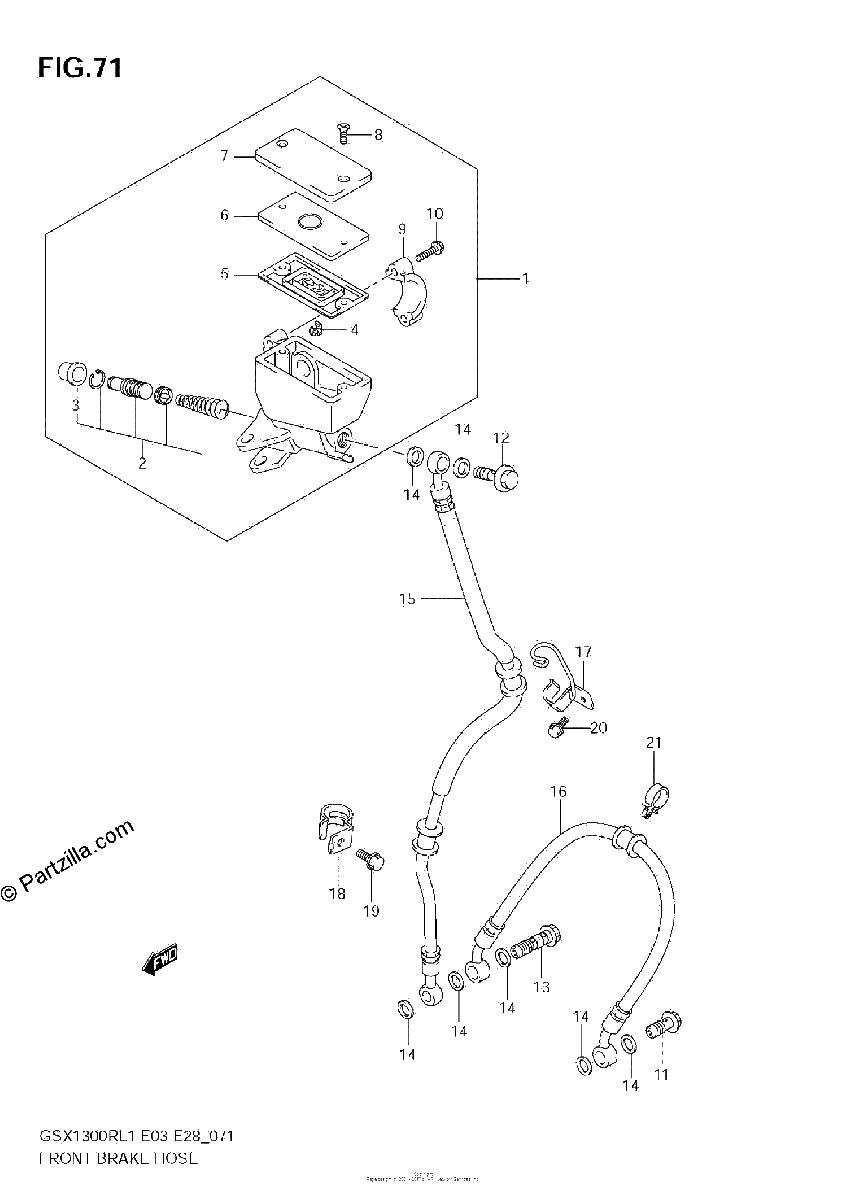 Diagrama de FRONT BRAKE HOSE