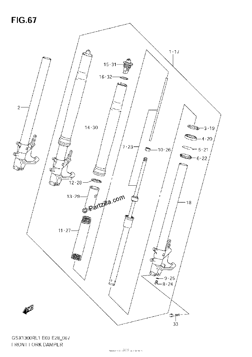 Diagrama de FRONT FORK DAMPER