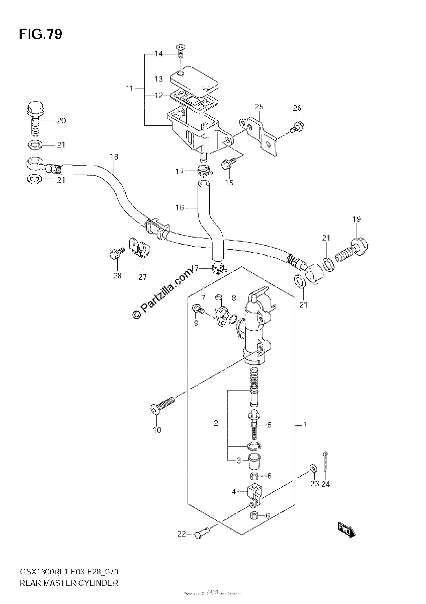 Diagrama de REAR MASTER CYLINDER