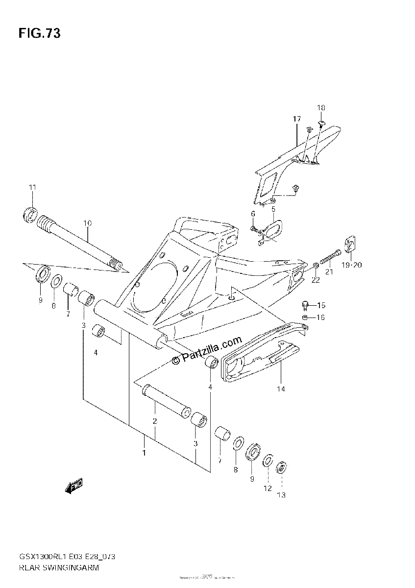 Diagrama de REAR SWINGING ARM