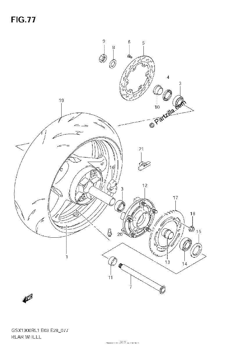 Diagrama de REAR WHEEL