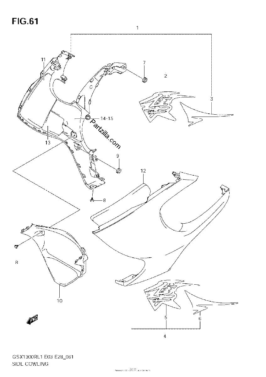 Diagrama de SIDE COWLING