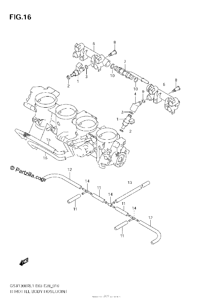 Diagrama de THROTTLE BODY HOSE JOINT E28
