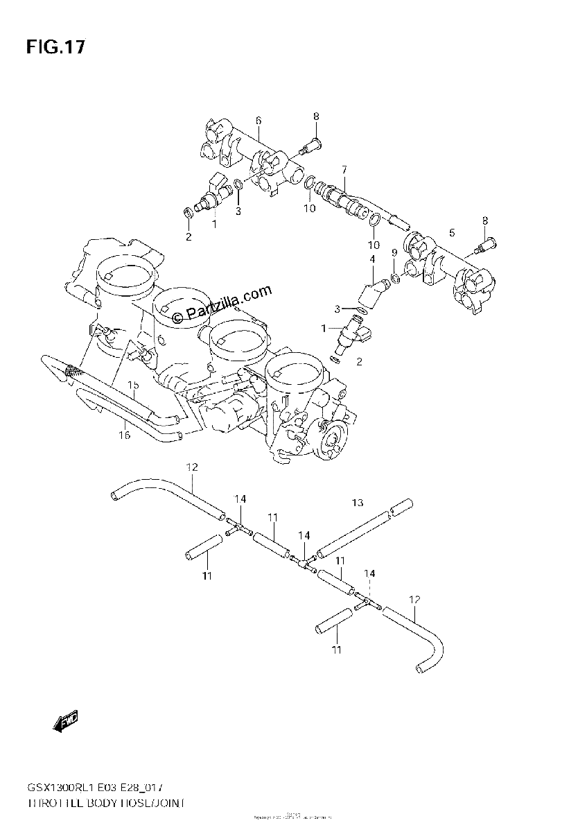 Diagrama de THROTTLE BODY HOSE JOINT E3
