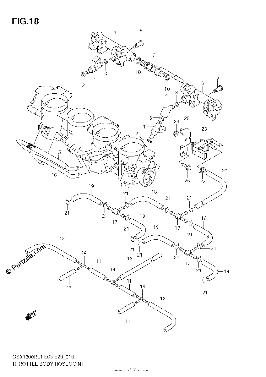 Diagrama de THROTTLE BODY HOSE JOINT E33