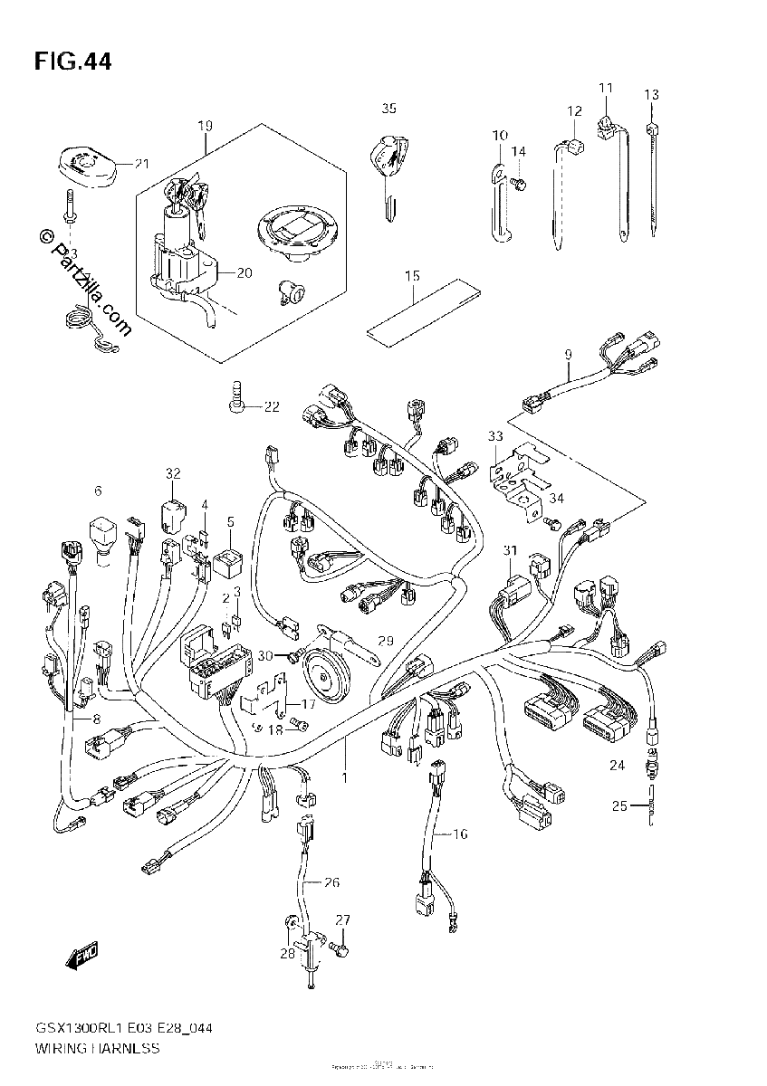 Diagrama de WIRING HARNESS E33