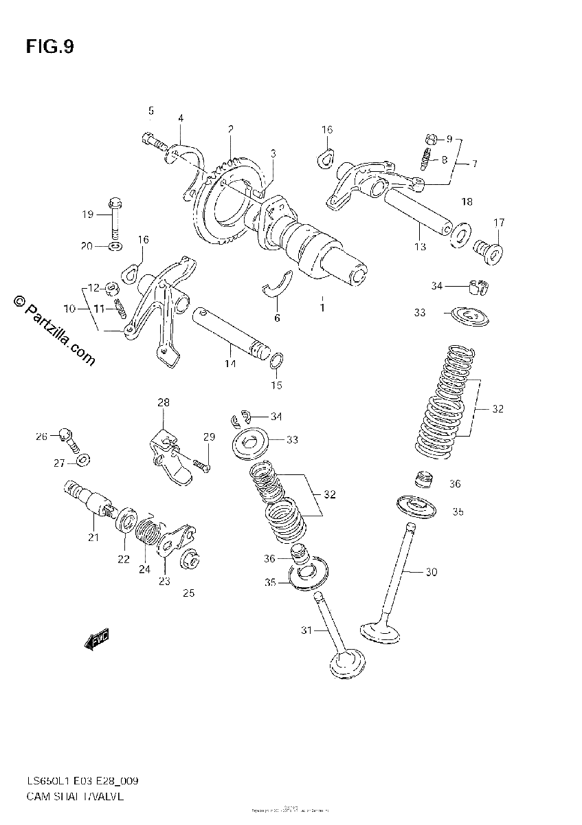 Diagrama de CAM SHAFT VALVE