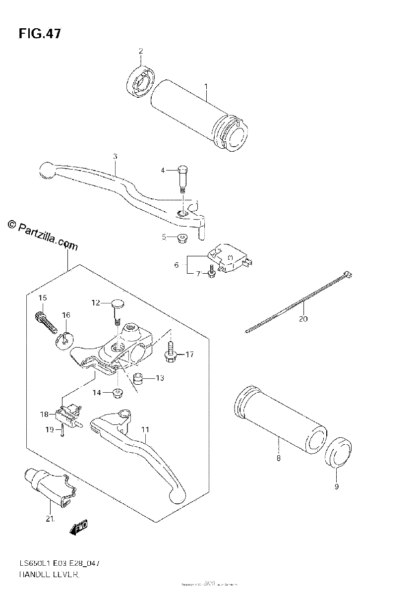 Diagrama de HANDLE LEVER
