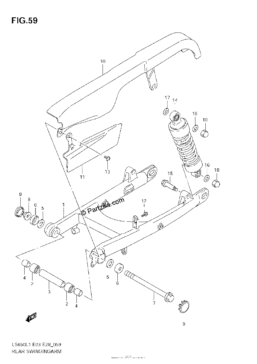 Diagrama de REAR SWINGING ARM