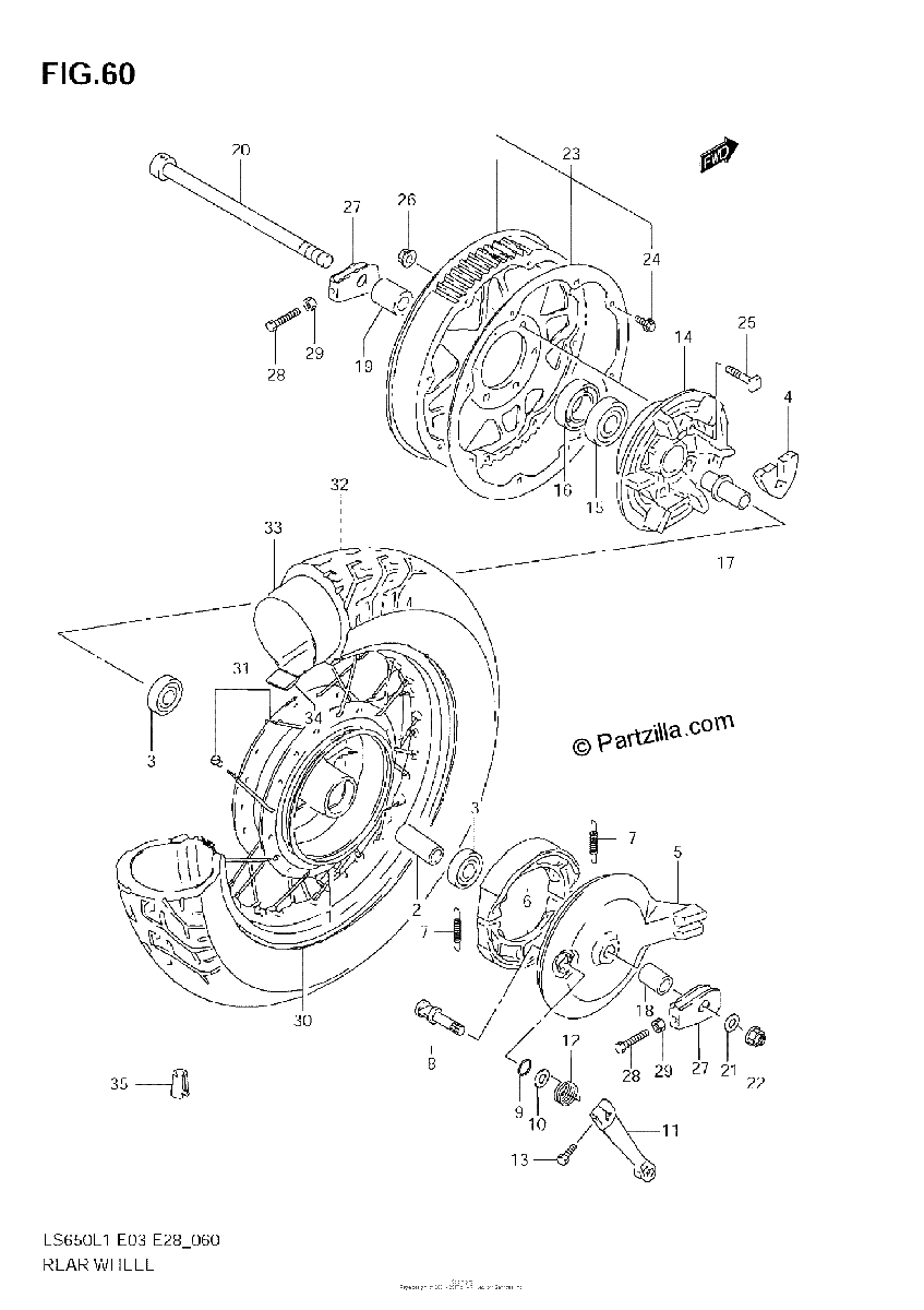 Diagrama de REAR WHEEL