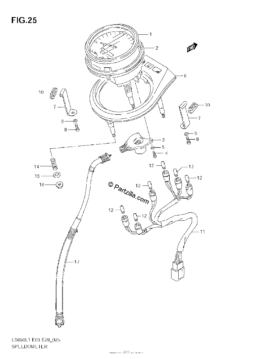 Diagrama de SPEEDOMETER LS650L1 E28