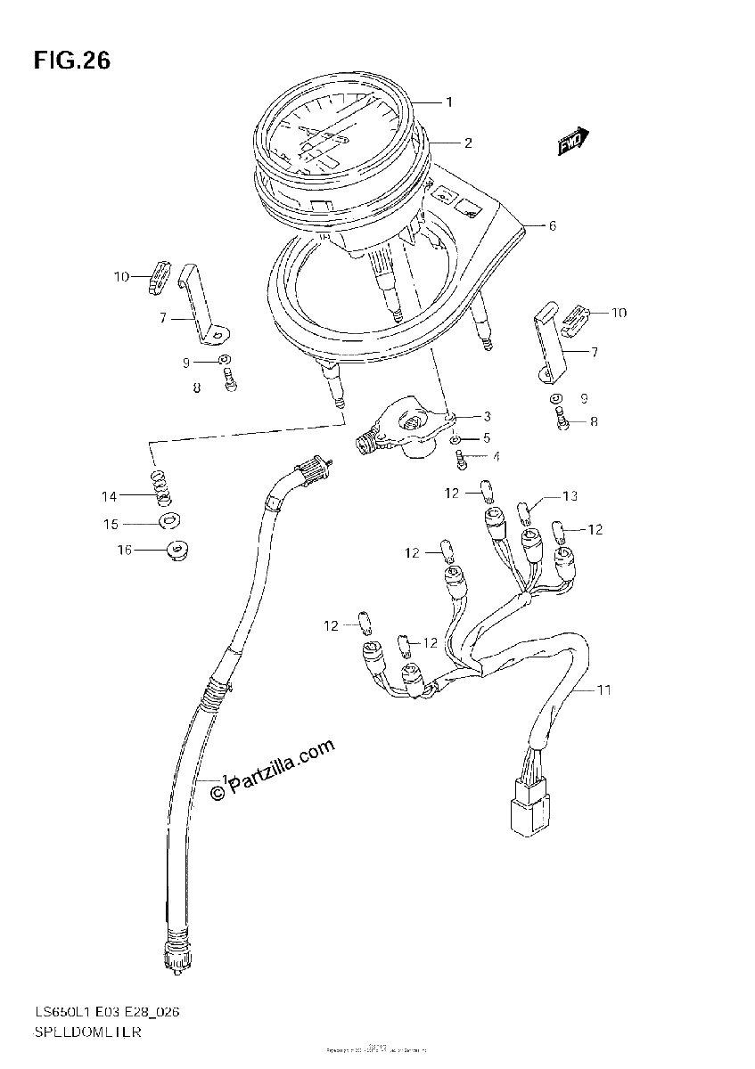 Diagrama de SPEEDOMETER LS650L1 E33