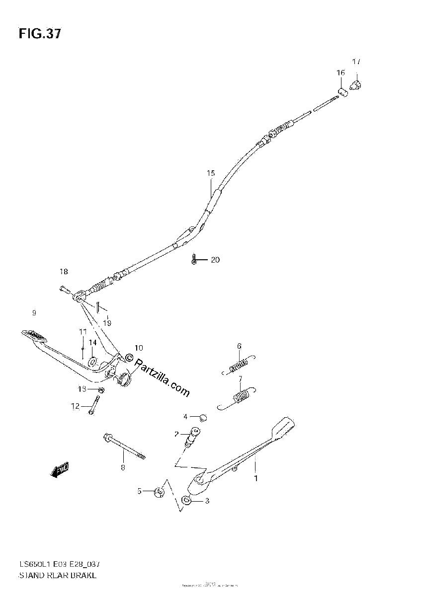 Diagrama de STAND REAR BRAKE