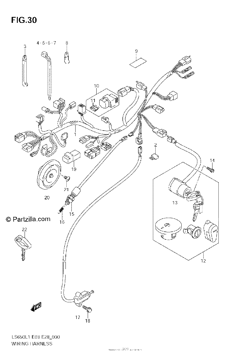 Diagrama de WIRING HARNESS LS650L1 E3