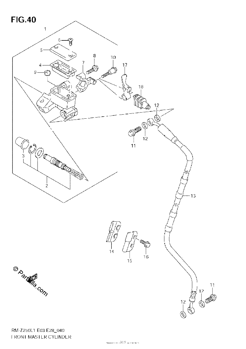 Diagrama de FRONT MASTER CYLINDER