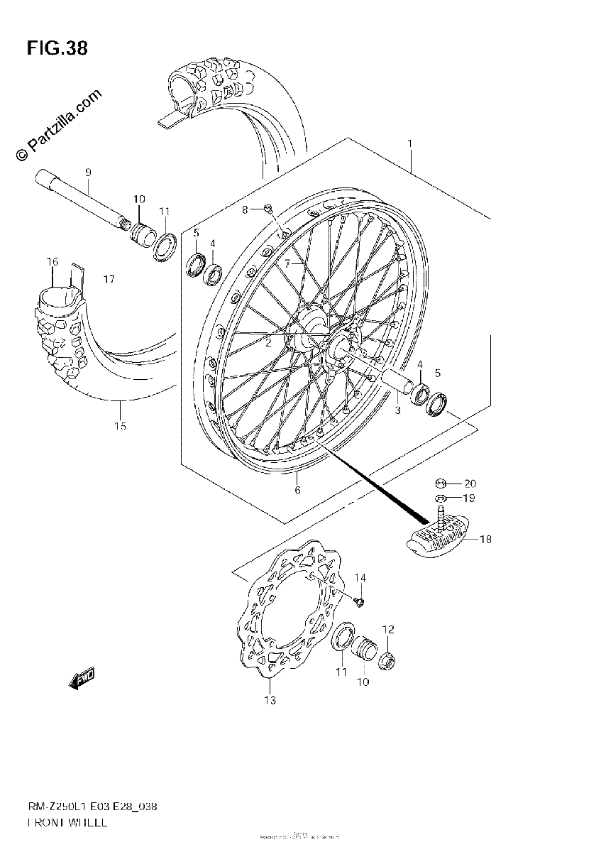Diagrama de FRONT WHEEL
