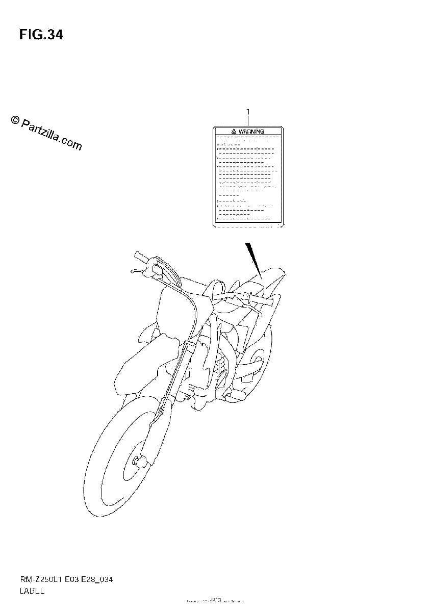 Diagrama de LABEL RM Z250L1 E28