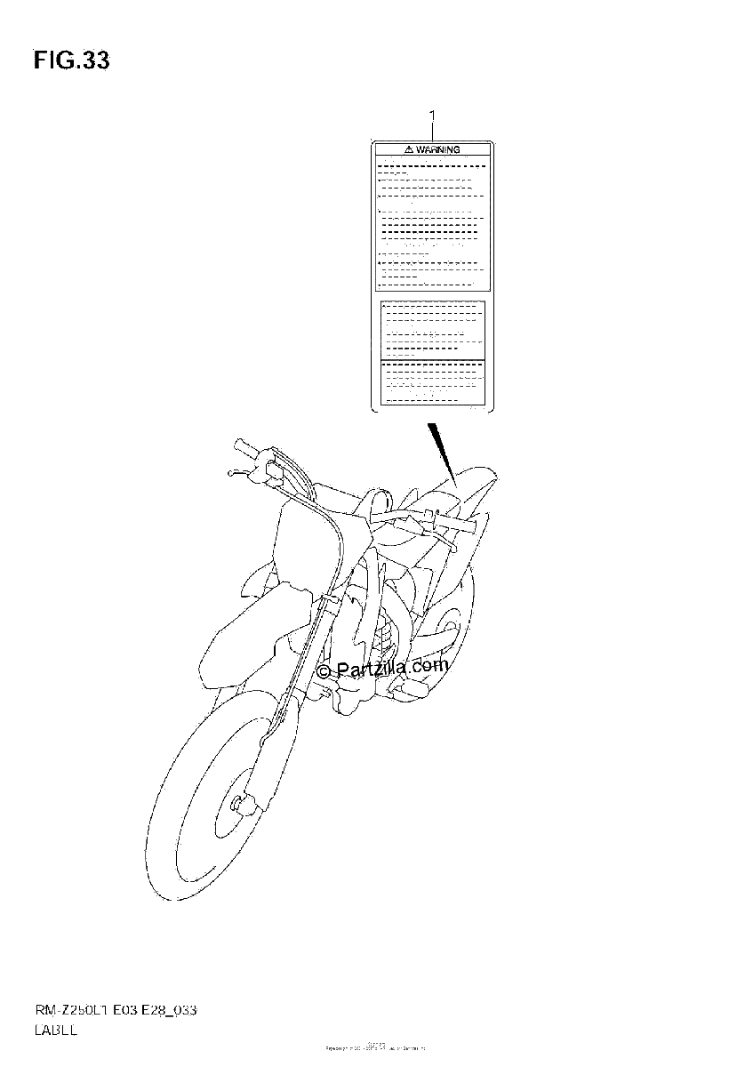 Diagrama de LABEL RM Z250L1 E3
