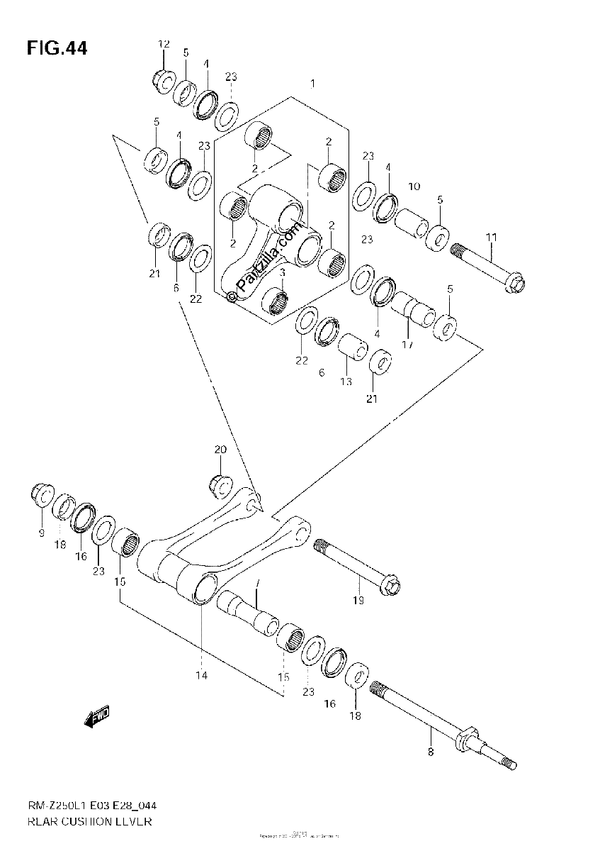 Diagrama de REAR CUSHION LEVER