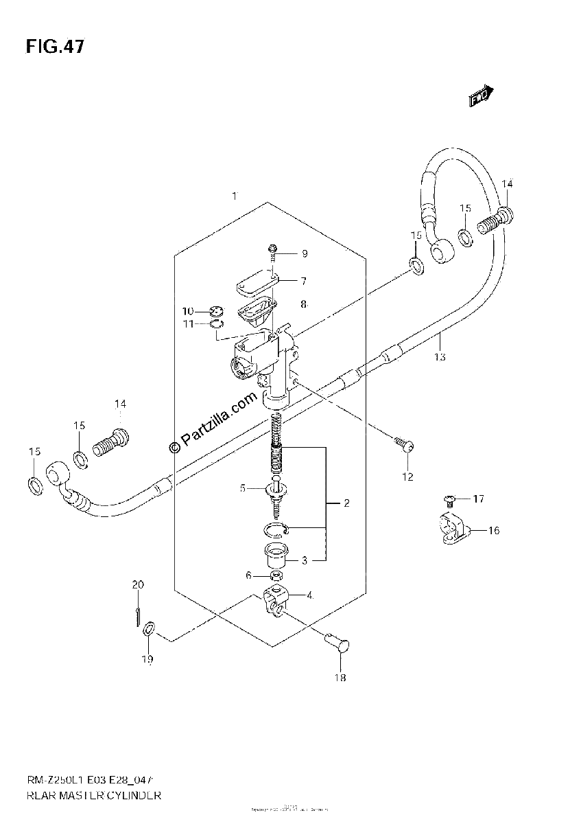 Diagrama de REAR MASTER CYLINDER
