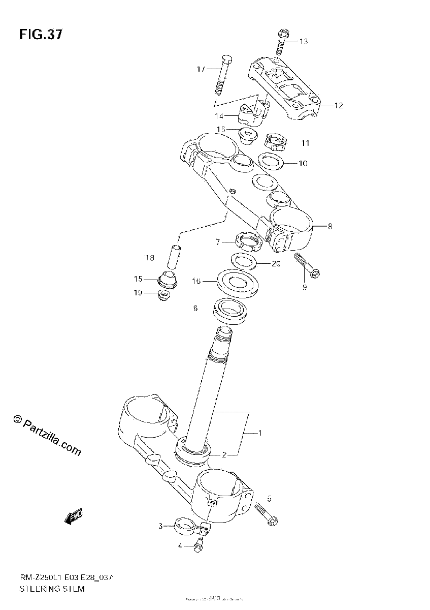 Diagrama de STEERING STEM